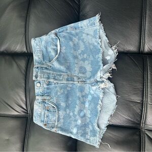 Levi's Light Blue Floral Jean Shorts